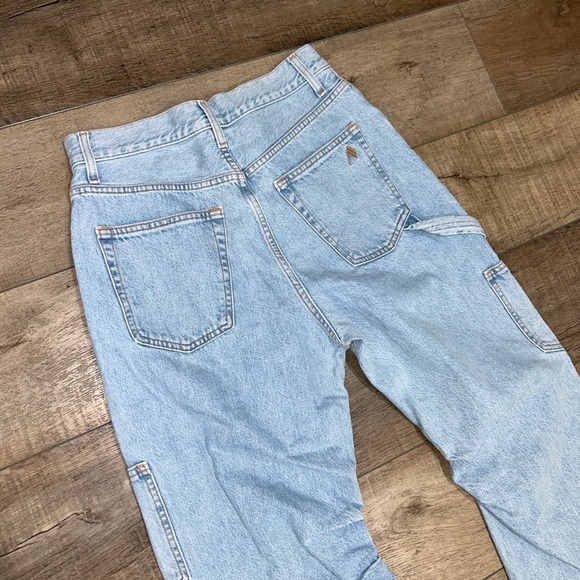 THE ATTICO Ben high rise denim cargo pants in blue - Picture 8 of 8